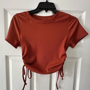 cropped synched blouse